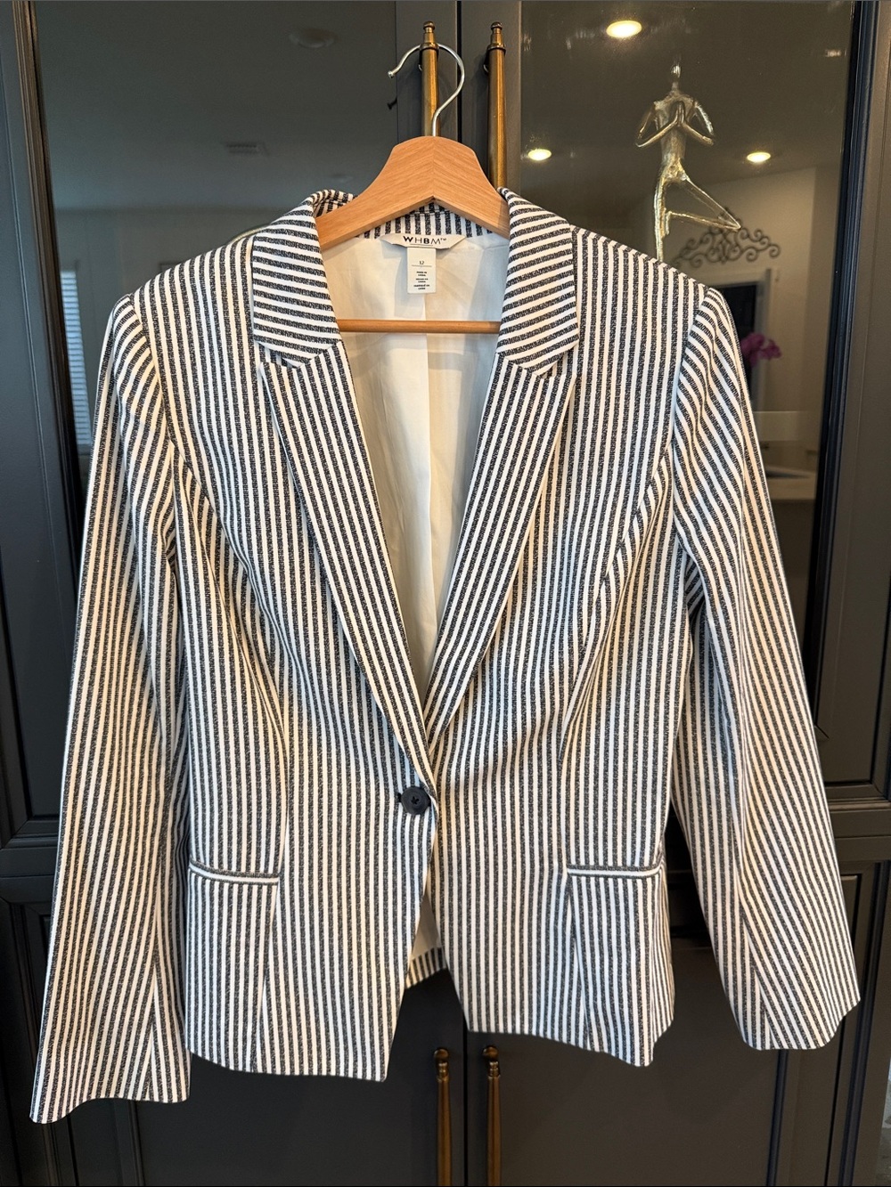 White House Black Market Pinstripe Single-Button Blazer